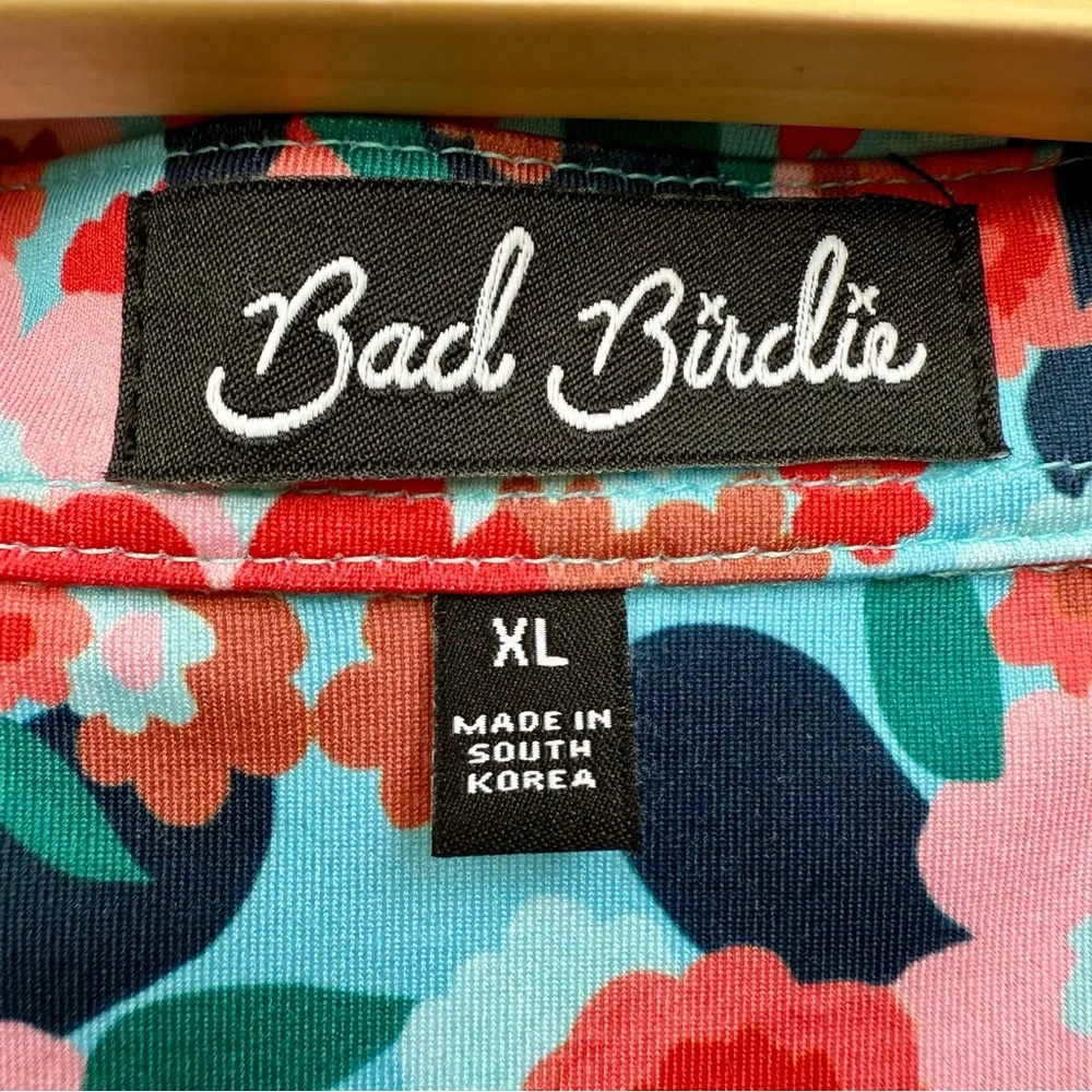 Bad Birdie Sleeveless Floral Golf Polo XL - Picture 3 of 4